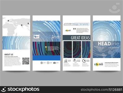 Flyers set, modern banners. Business templates. Cover design template, easy editable abstract vector layouts. Blue color background in minimalist style made from colorful circles.. Flyers set, modern banners. Business templates. Cover design template, easy editable abstract vector layouts. Blue color background in minimalist style made from colorful circles