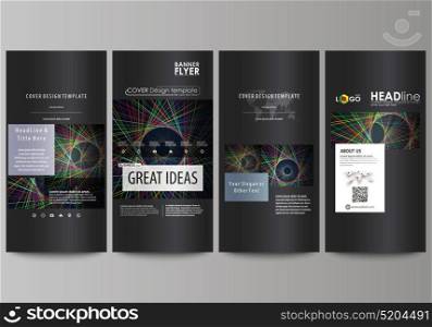 Flyers set, modern banners. Business templates. Cover design template, easy editable abstract vector layouts. Bright color lines, colorful beautiful background. Perfect decoration.. Flyers set, modern banners. Business templates. Cover design template, easy editable abstract vector layouts. Bright color lines, colorful beautiful background. Perfect decoration