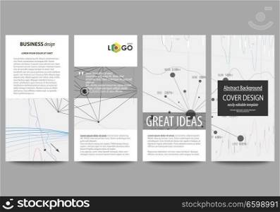 Flyers set, modern banners. Business templates. Cover design template, easy editable abstract vector layouts. Abstract infographic background in minimalist style made from lines, symbols, charts, diagrams and other elements.. Flyers set, modern banners. Business templates. Cover design template, vector layouts. Abstract infographic background made from lines, symbols, charts, diagrams and other elements.
