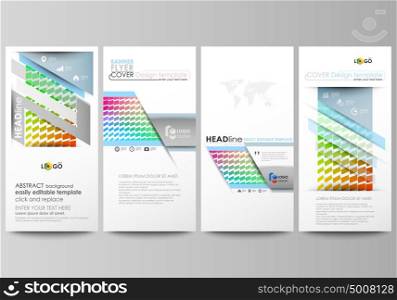 Flyers set, modern banners. Business templates. Cover design template, easy editable vector layouts. Colorful rectangles, moving dynamic shapes forming abstract polygonal style background.. Flyers set, modern banners. Business templates. Cover design template, easy editable abstract vector layouts. Colorful rectangles, moving dynamic shapes forming abstract polygonal style background.