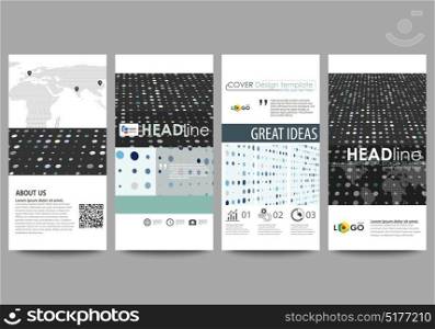 Flyers set, modern banners. Business templates. Cover template, easy editable abstract layouts. Soft color dots with illusion of depth and perspective, dotted background. Elegant vector design. Flyers set, modern banners. Business templates. Cover template, easy editable abstract layouts. Soft color dots with illusion of depth and perspective, dotted background. Elegant vector design.