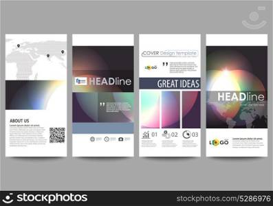Flyers set, modern banners. Business templates. Cover template, easy editable abstract vector layouts. Retro style, mystical Sci-Fi background. Futuristic trendy design.. Flyers set, modern banners. Business templates. Cover design template, easy editable abstract vector layouts. Retro style, mystical Sci-Fi background. Futuristic trendy design.