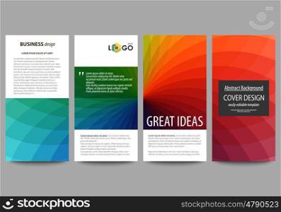 Flyers set, modern banners. Business templates. Cover template, easy editable, flat style layouts, vector illustration. Colorful design background with abstract shapes, overlap effect.