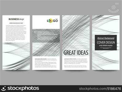Flyers set, modern banners. Business templates. Cover template, easy editable, flat style layouts, vector illustration. Abstract waves, lines and curves. Gray color background. Motion design.. Flyers set, modern banners. Business templates. Cover template, easy editable, flat style layouts, vector illustration. Abstract waves, lines and curves. Gray color background. Motion design