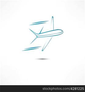 Flying airplane