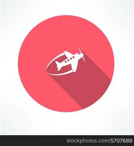 Flying airplane Flat modern style vector illustration