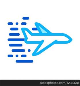Flying Airplane Icon Vector. Outline Flying Airplane Sign. Isolated Contour Symbol Illustration. Flying Airplane Icon Vector Outline Illustration