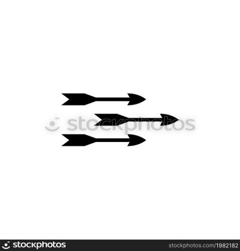 Flying Arrows. Flat Vector Icon. Simple black symbol on white background. Flying Arrows Flat Vector Icon
