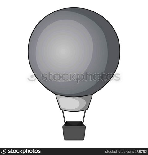 Flying balloon icon in monochrome style isolated on white background vector illustration. Flying balloon icon monochrome