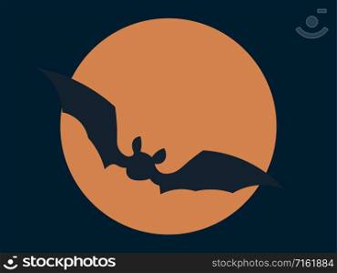 Flying bat, illustration, vector on white background.