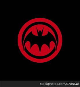 Flying bat silhouette logo design vector template illustration