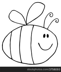 Flying Bee Cartoon Character