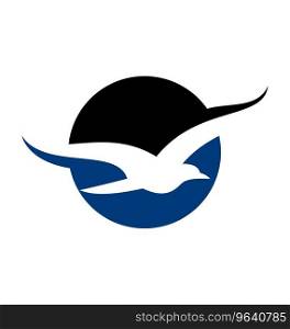 Flying bird dove logo Royalty Free Vector Image