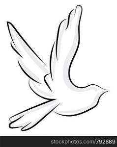 Flying bird, illustration, vector on white background.