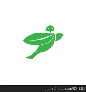 flying bird leaf eco green logo template vector illustration. flying bird leaf eco green logo template vector isolated