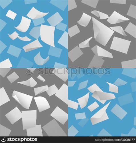 Flying blank paper sheets vector set. Flying blank paper sheets vector set. Blank paper, sheet paper fly, page papper document illustration