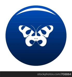Flying butterfly icon vector blue circle isolated on white background . Flying butterfly icon blue vector
