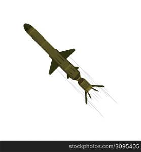 Flying cruise missile. Illustration of dangerous military weapons.
