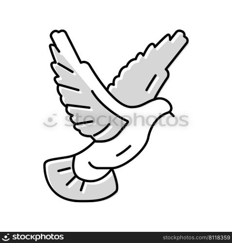 flying dove color icon vector. flying dove sign. isolated symbol illustration. flying dove color icon vector illustration