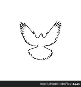 flying dove icon vectorr illustration logo design