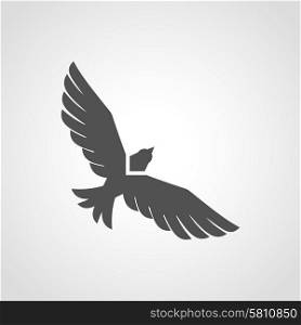 Flying eagle black silhouette flat icon isolated on white background vector illustration. Flying Eagle Icon