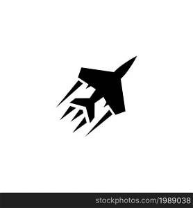 Flying Fighter Jet, Military Aircraft. Flat Vector Icon illustration. Simple black symbol on white background. Flying Fighter Jet, Military Aircraft sign design template for web and mobile UI element. Flying Fighter Jet, Military Aircraft. Flat Vector Icon illustration. Simple black symbol on white background. Flying Fighter Jet, Military Aircraft sign design template for web and mobile UI element.