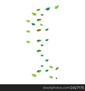 Flying green leaf ecological nature element vector icon logo