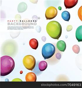 Flying Helium Balloons Background. Illustration of design abstract background with festive balloons flying in the air