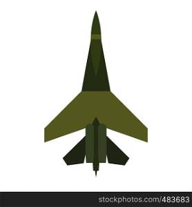 Flying jet fighter flat icon isolated on white background. Flying jet fighter flat icon