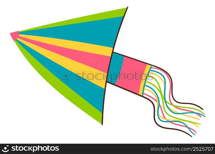 Flying kite. Colorful air snake in sky. Paper toy with ribbon tail. Makar Sankranti celebration. Outdoor kids game. Holiday entertainment. Indian carnival leisure. Vector isolated bright object flight. Flying kite. Colorful air snake in sky. Paper toy with ribbon tail. Makar Sankranti celebration. Kids game. Holiday entertainment. Indian carnival leisure. Vector bright object flight