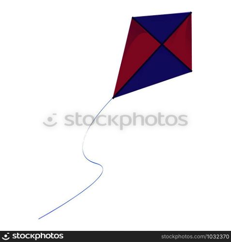 Flying kite icon. Cartoon of flying kite vector icon for web design isolated on white background. Flying kite icon, cartoon style