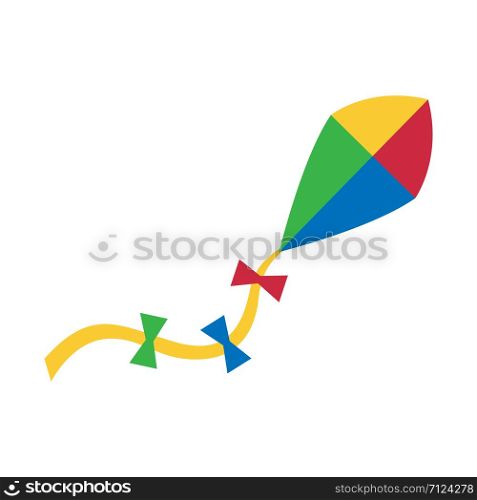 flying kite, vector illustration