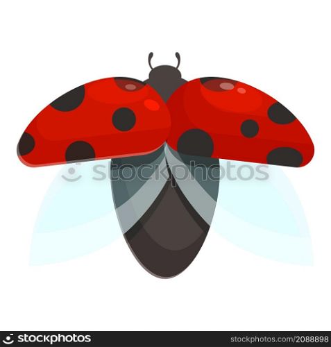 Flying ladybird icon cartoon vector. Ladybug beetle. Spring bug. Flying ladybird icon cartoon vector. Ladybug beetle