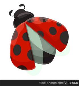 Flying ladybug icon cartoon vector. Insect ladybird. Garden beetle. Flying ladybug icon cartoon vector. Insect ladybird