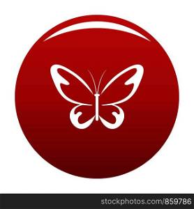 Flying moth icon. Simple illustration of flying moth vector icon for any design red. Flying moth icon vector red