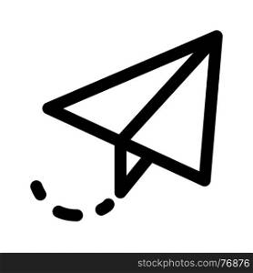 flying paper plane, icon on isolated background
