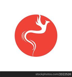 Flying Phoenix Fire Bird abstract Logo design vector template