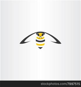 flying wasp vector icon insect
