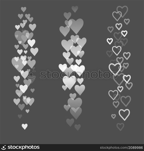 Flying white transparent hearts. Love likes emotions for social media. Positive reaction and feedback. Vector set.. Flying white transparent hearts. Love likes emotions for social media. Positive reaction and feedback. Vector set