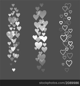 Flying white transparent hearts. Love likes emotions for social media. Positive reaction and feedback. Vector set.. Flying white transparent hearts. Love likes emotions for social media. Positive reaction and feedback. Vector set