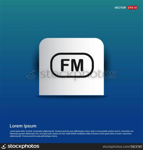 Fm radio frequency icon - Blue Sticker button