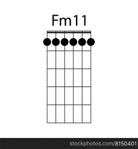 Fm11 guitar chord icon vector illustration design