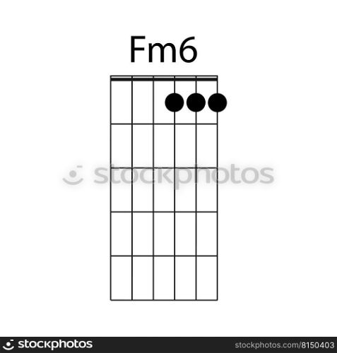 Fm6 guitar chord icon vector illustration design