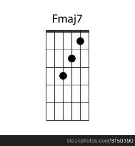 Fmaj7 guitar chord icon vector illustration design