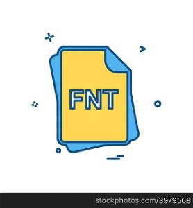 FNT file type icon design vector