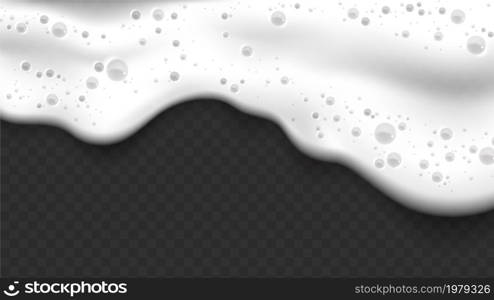 foam background soap laundry vector. clean lather. bath border. 3d realistic illustration. foam background soap laundry vector