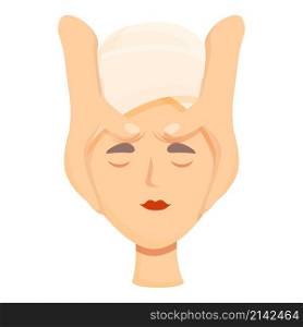 Foam face massage icon cartoon vector. Facial skin. Woman beauty. Foam face massage icon cartoon vector. Facial skin
