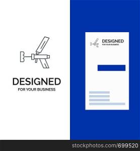 Foam gun, Building, Construction, Foam, Repair, Tool, Gun Grey Logo Design and Business Card Template