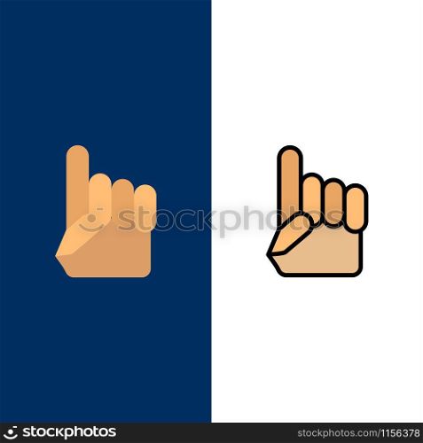 Foam Hand, Hand, Usa, American Icons. Flat and Line Filled Icon Set Vector Blue Background
