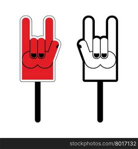 Foam Hand Rock sign. For use on rock concerts and festivals.&#xA;